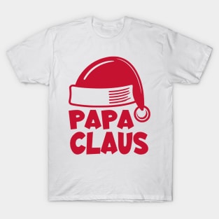 Santa Hat Papa Claus Red Text T-Shirt